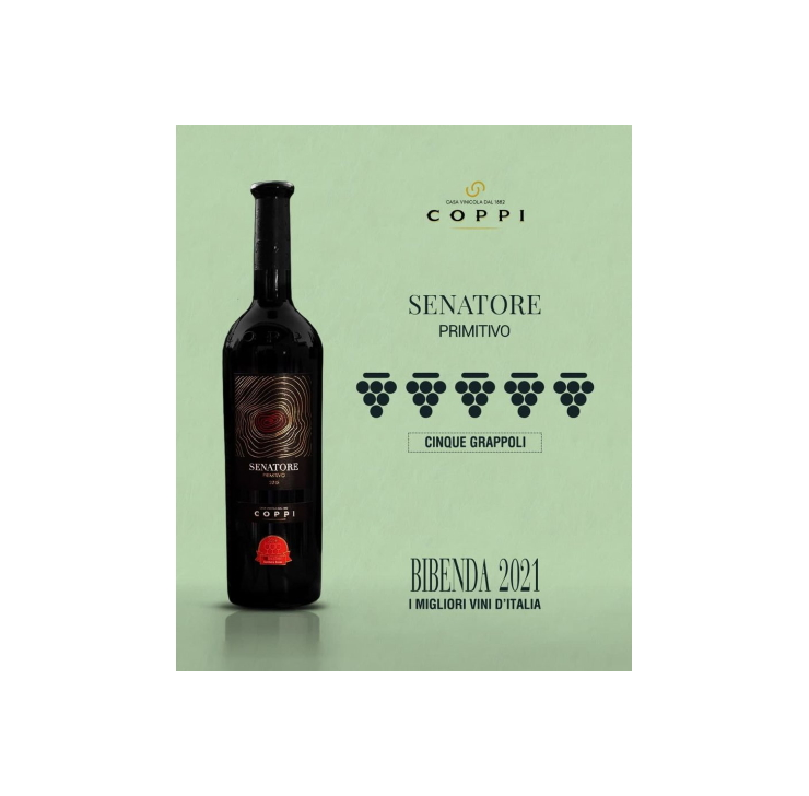 concern unstable interface Raudonasis vynas Senatore Primitivo Coppi Senatore Gioia del Colle DOC 2017  įvertintas prestižinėmis "Penkiomis kekėmis" nuo garsiojo Bibenda 2021 gido  - Grapperia